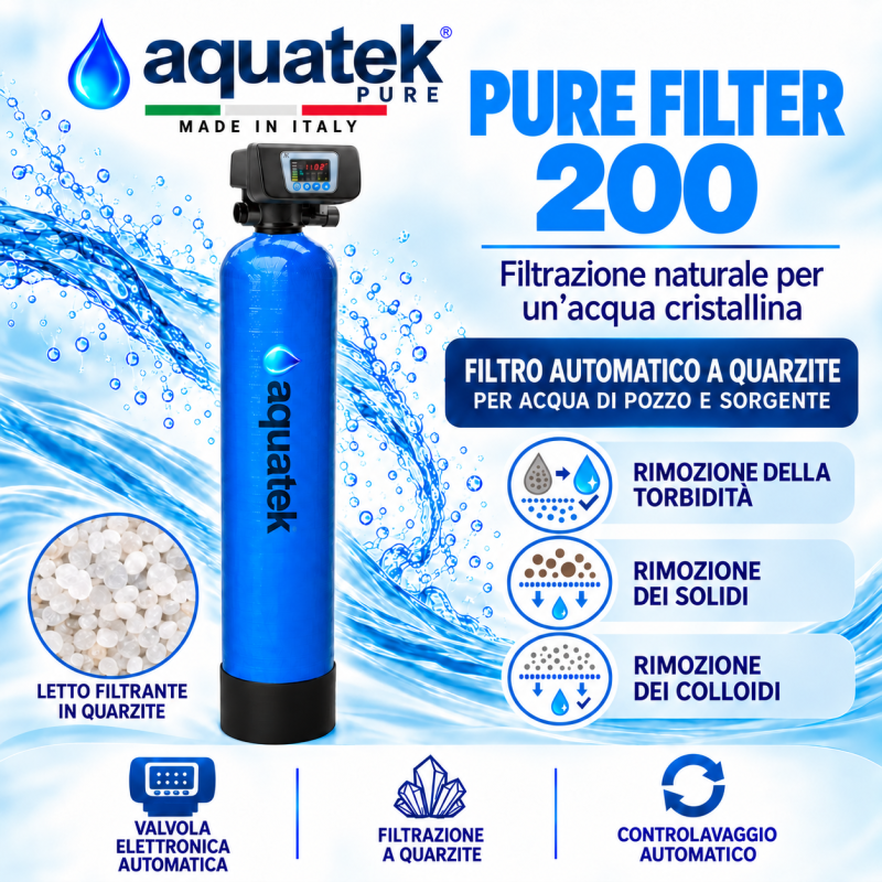 PURE FILTER 200 - Filtro a quarzite sabbia per acqua di pozzo
